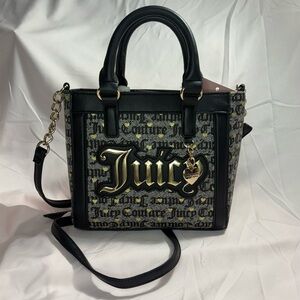 Juicy Couture Poker Face Mini Tote- Black Beige/Liquor NWT